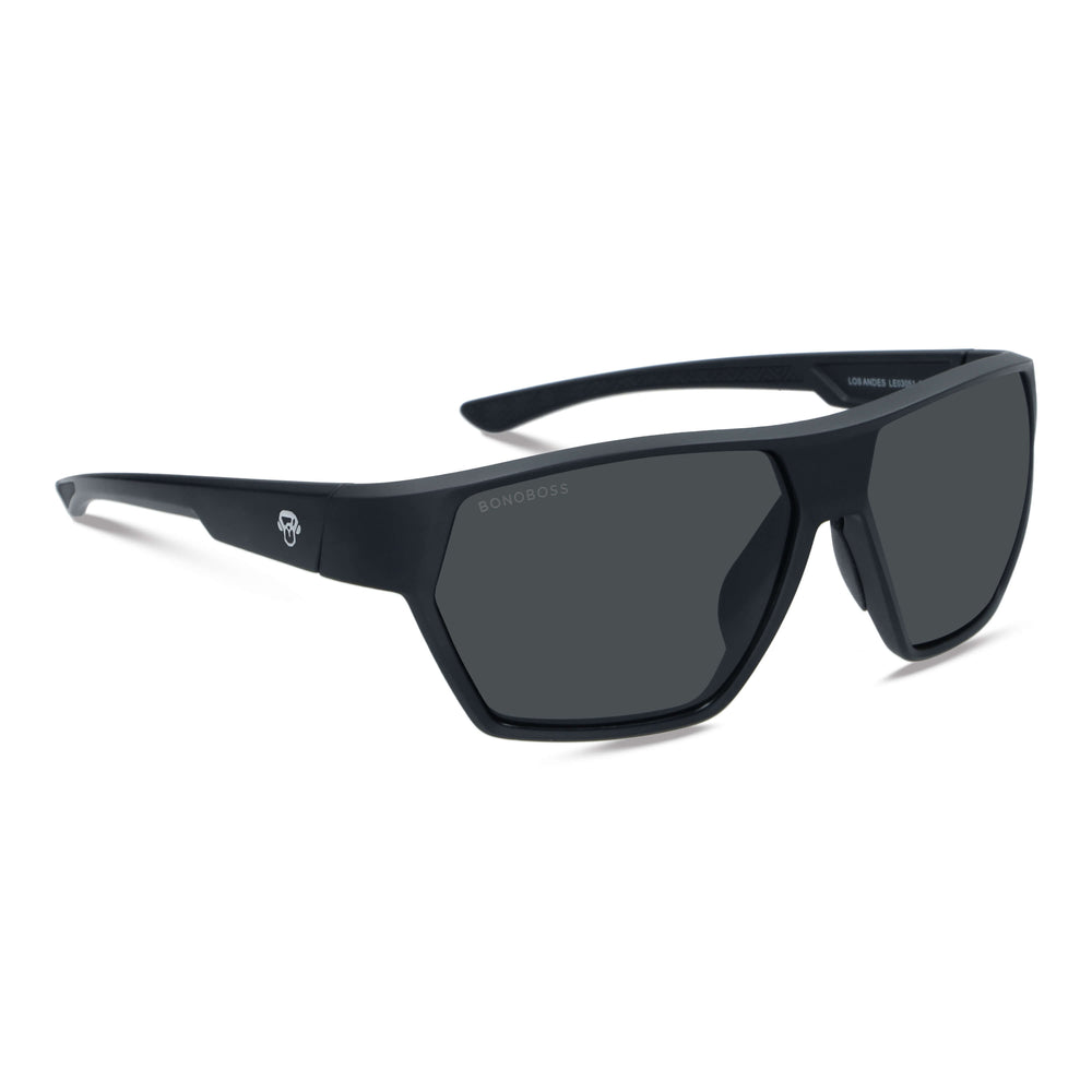 lentes anteojos de sol deportivos polarizados opticos para curvos con o sin receta gafas para pesca gafas polarizadas envolventes de plastico reciclado sustentable ecologico con o sin receta regalo corporativo vista de lado angulada #color_azul