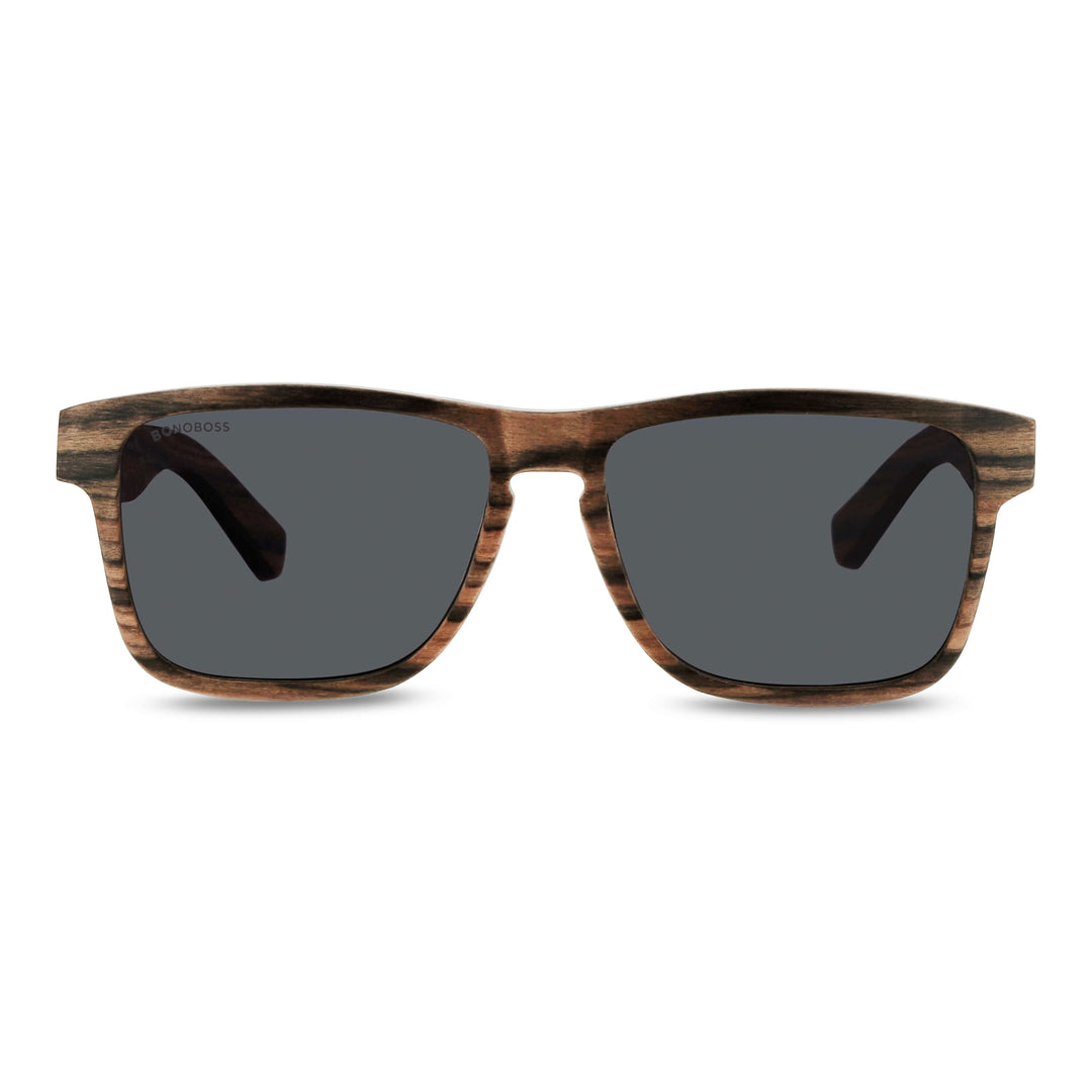 Lentes de sol Polarizados Rectangular Hombre LE046 Madera Bonoboss