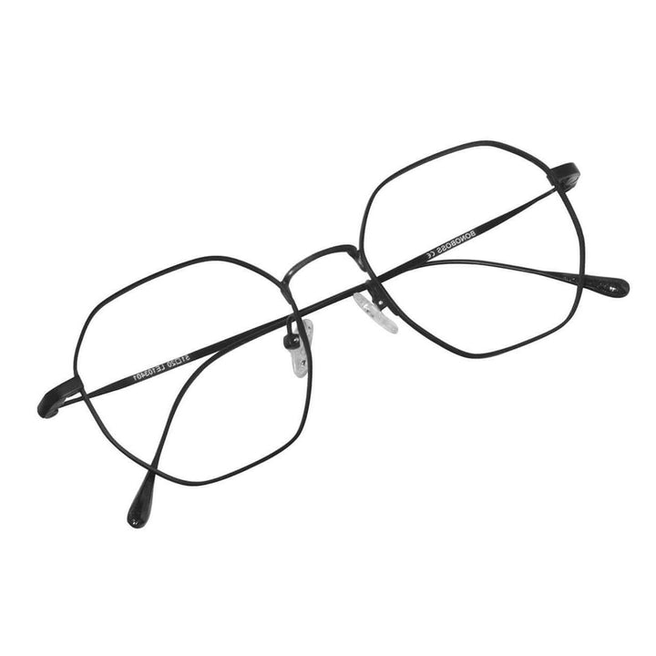marcos opticos metalicos de color negro con clip polarizado para hombre y mujer #color_black