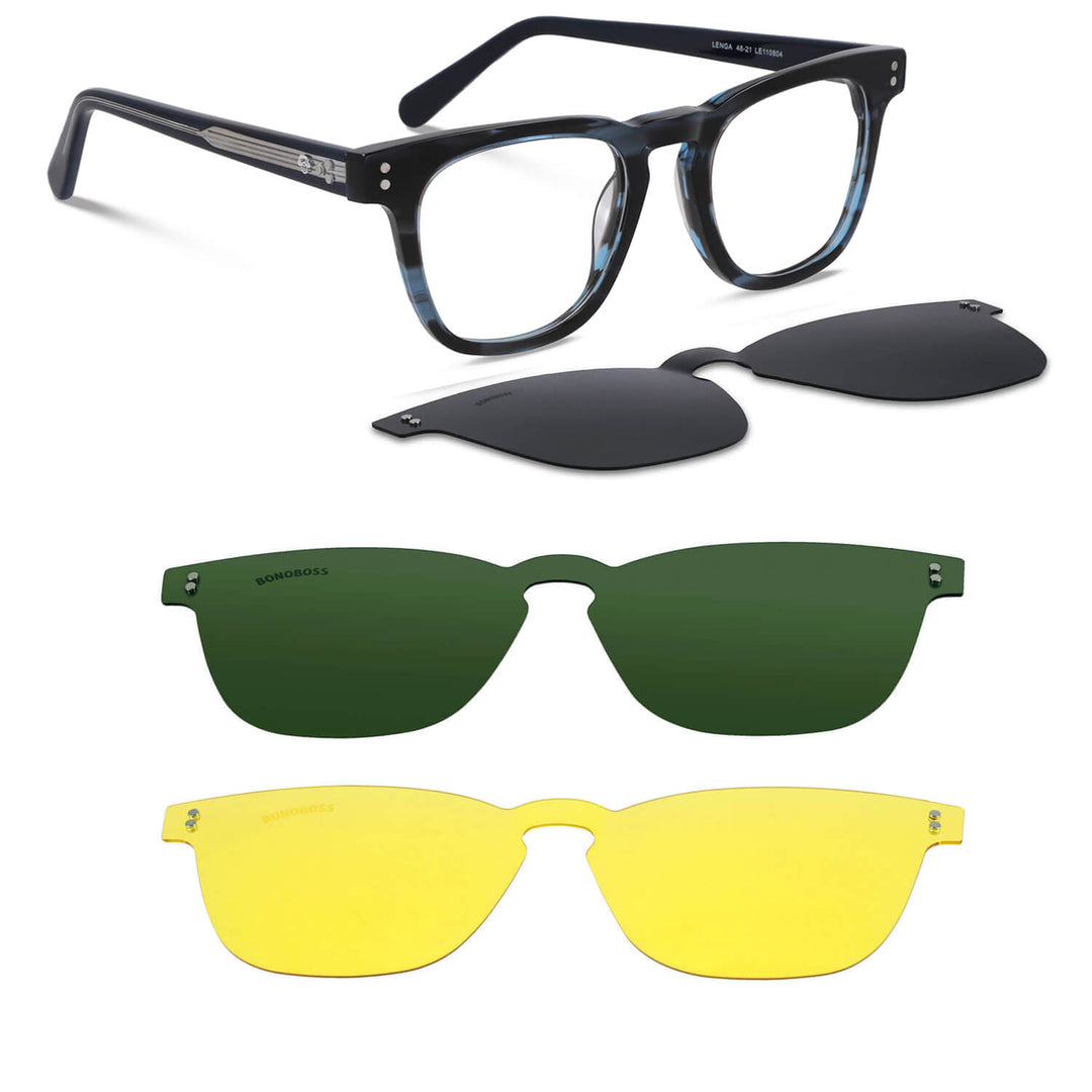 Lenga Clip Sol sobrelentes azul vista frontal para mujer #color_azul