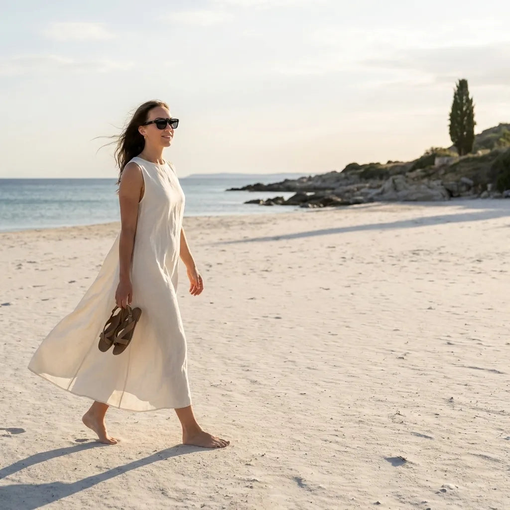 Bonoboss Acacia Clip Sol Negro - modelo playa atardecer caminata golden hour #editorial_lifestyle1 #color_negro