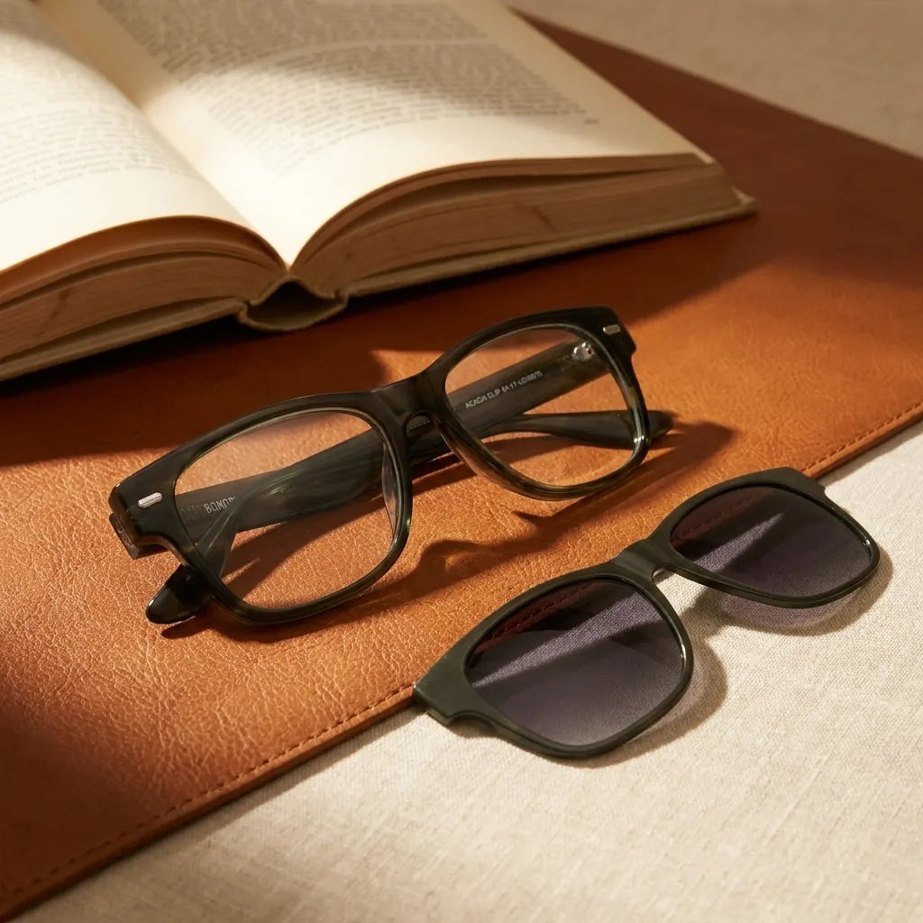 Bonoboss Acacia Clip Sol Verde - detalle armazon clip-on still life close-up #editorial_armazon #color_verde
