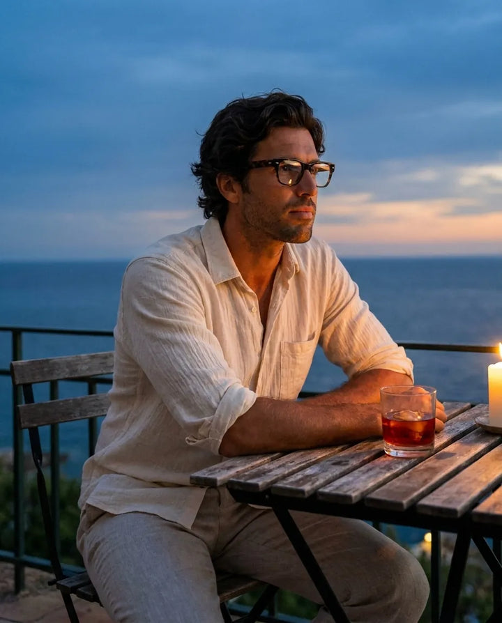 Bonoboss Acacia Clip Sol Carey - modelo aperitivo atardecer terraza blue hour #editorial_lifestyle2 #color_carey