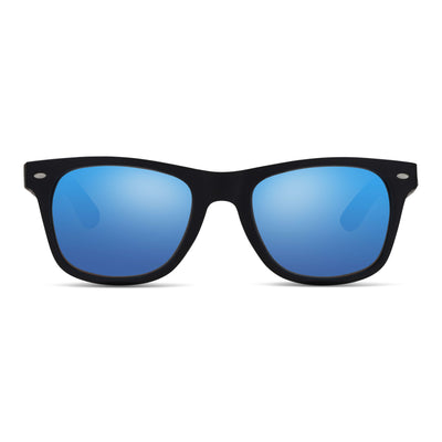 anteojos de sol rectangulares polarizados negrospara hombre y mujer con lentes de color sky