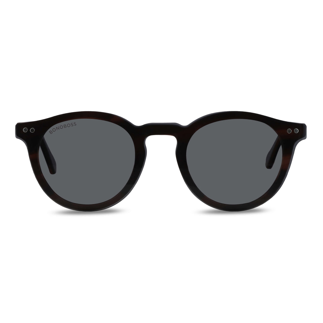 marcos opticos redondos con sobre lente clip sol iman polarizado para hombre y mujer de color carey vista angulada#color_negro