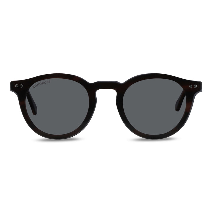 marcos opticos redondos con sobre lente clip sol iman polarizado para hombre y mujer de color carey vista angulada#color_negro