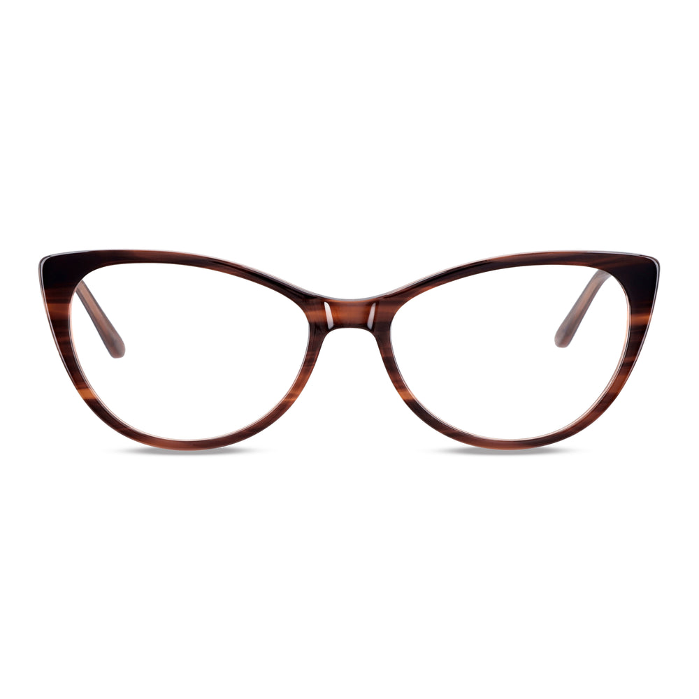 Vista frontal Emily lentes con filtro azul color marrón #color_brown