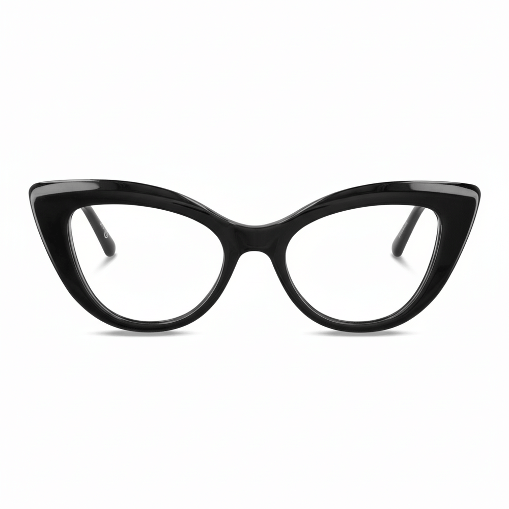 Frontal Helsinki lentes de lectura mujer tono negro bio-acetato #color_negro