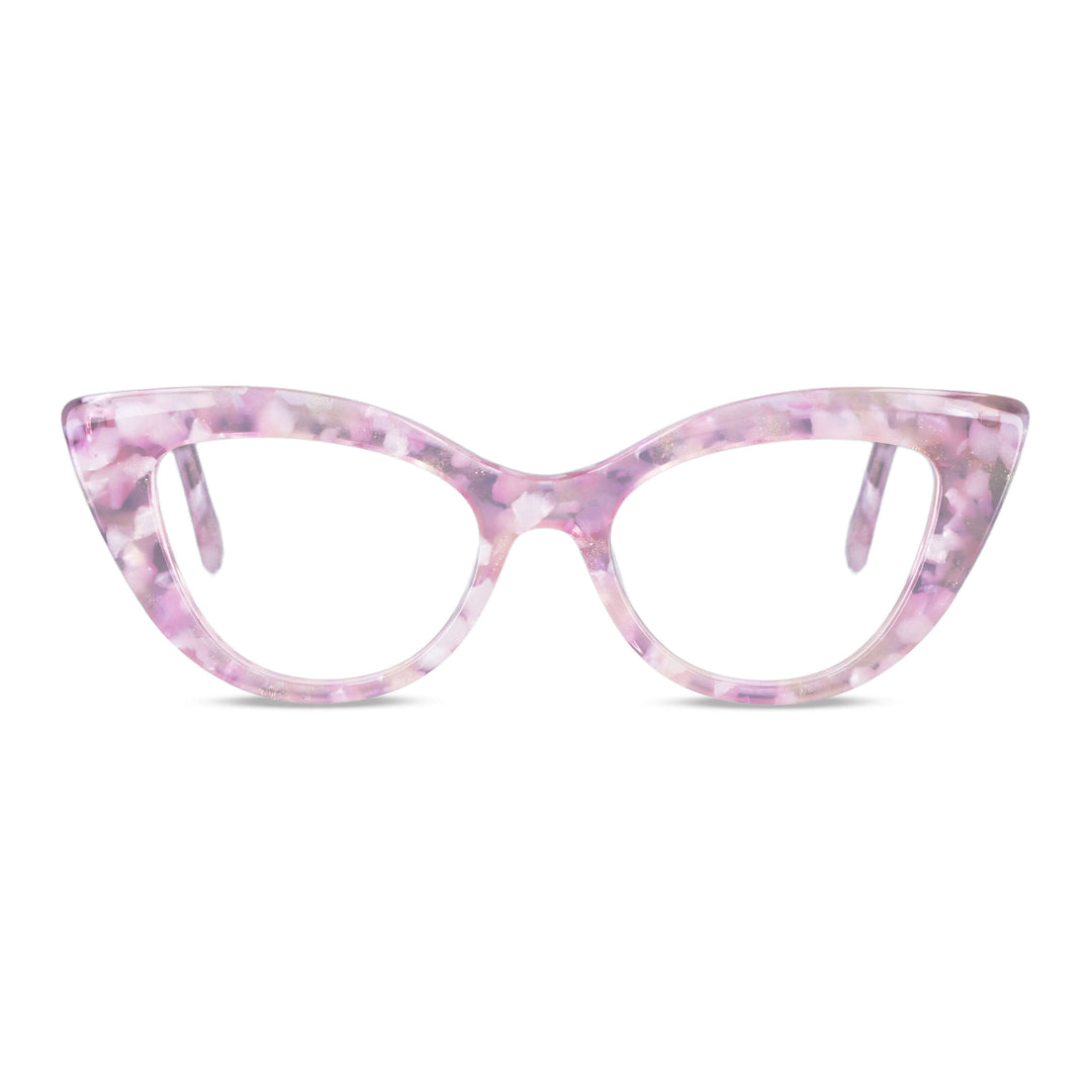 foto frontal de armazones opticos agatados retro para mujer de cara redonda grande de marca Bonoboss en acetato biodegradable natural de color negro #color_negro