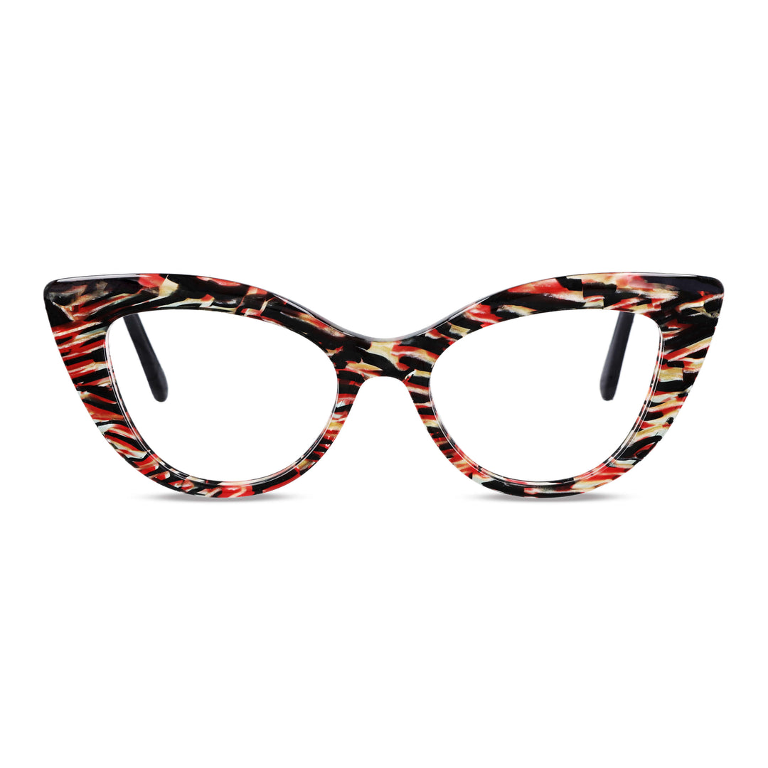 foto frontal de armazones opticos agatados retro para mujer de cara redonda grande de marca Bonoboss en acetato biodegradable natural de color negro #color_negro