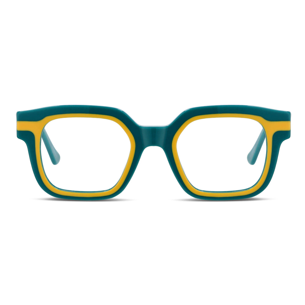 Vista frontal de Ibiza lentes ópticos hombre color verde #color_verde