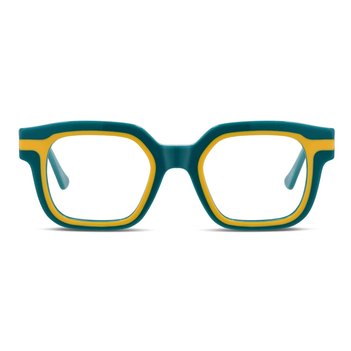 Vista frontal de Ibiza lentes ópticos hombre color verde #color_verde