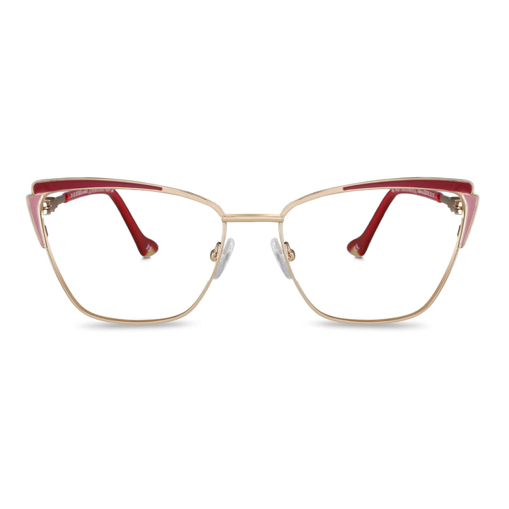 Sabrina lentes ópticos rojo vista frontal para mujer #color_rojo