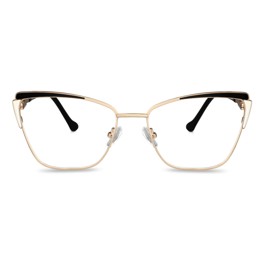 Vista frontal de Sabrina lentes ópticos hombre color negro #color_negro