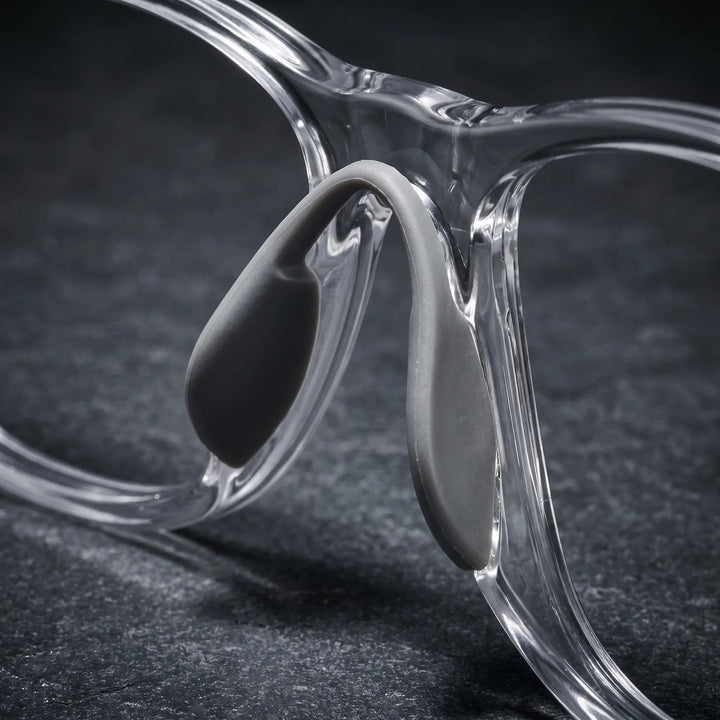 Lentes ópticos deportivos Bonoboss Lewis Transparente detalle nariz interna #editorial_grip_nariz #color_transparente