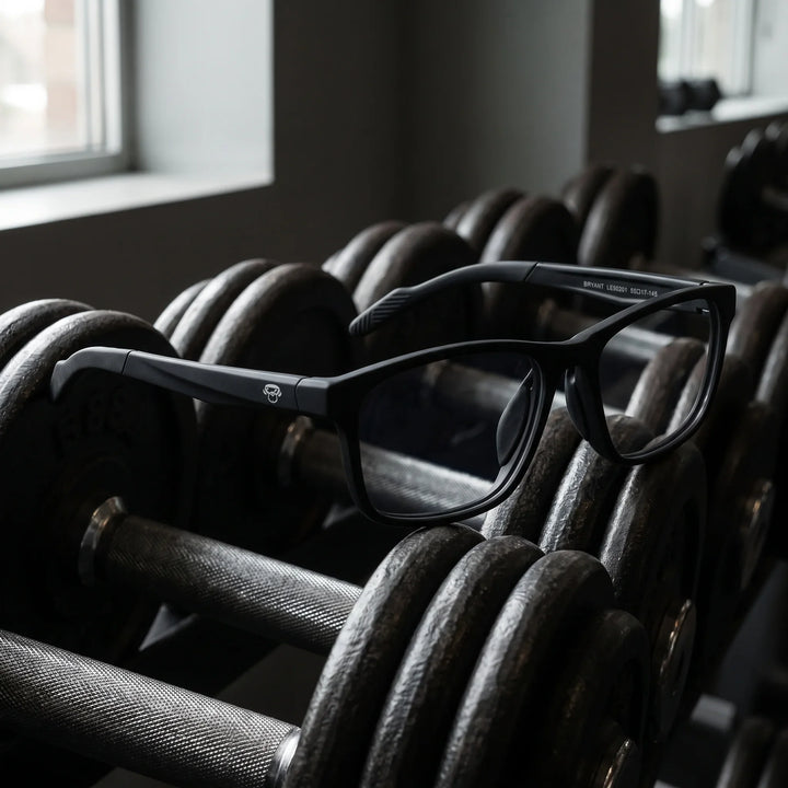 Lentes ópticos deportivos Bonoboss Bryant Negro gym mancuerna #editorial_sustentabilidad #color_negro