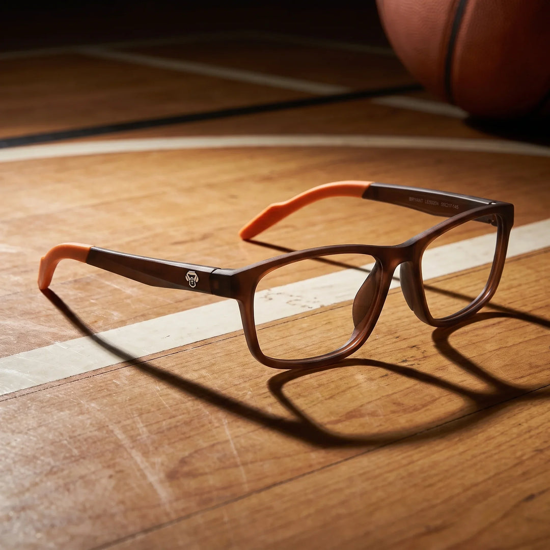Lentes ópticos deportivos Bonoboss Bryant Naranjo basket linea #editorial_sustentabilidad #color_naranjo