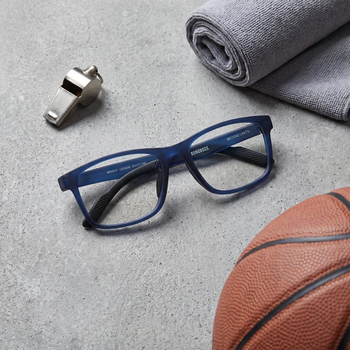 Lentes ópticos deportivos Bonoboss Bryant Azul flatlay deporte #color_azul