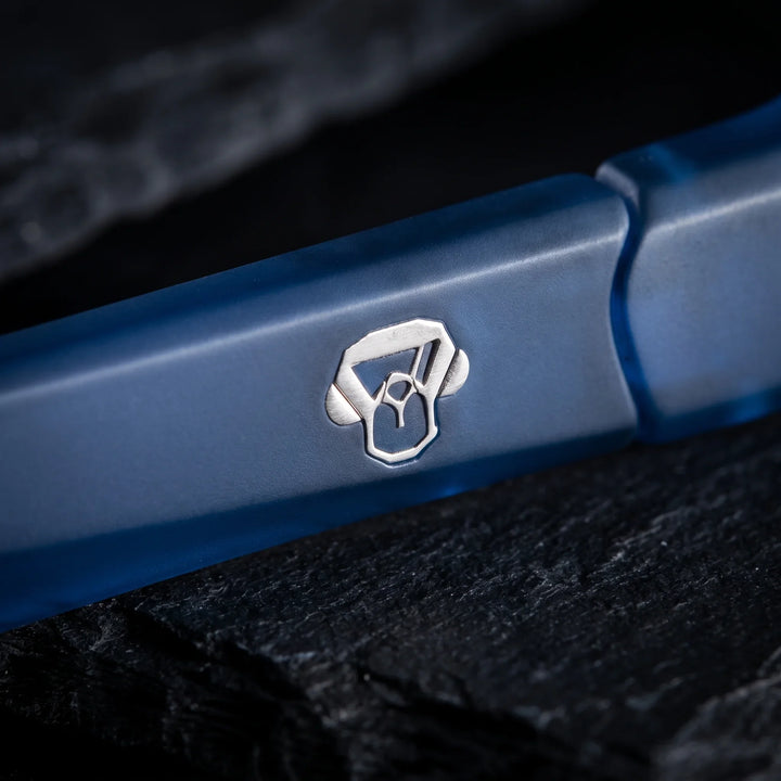 Lentes ópticos deportivos Bonoboss Bryant Azul detalle logo emblema #color_azul