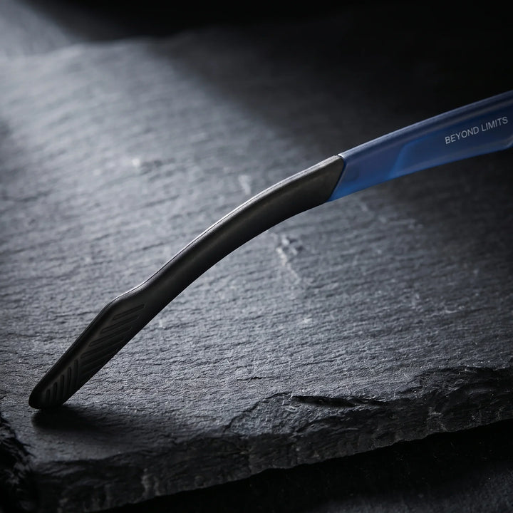 Lentes ópticos deportivos Bonoboss Bryant Azul detalle terminal interna #editorial_grip_patas #color_azul