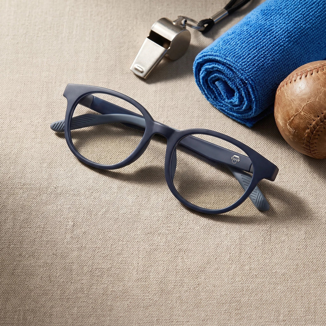 Lentes ópticos deportivos Bonoboss Simone Azul flatlay deporte #color_azul