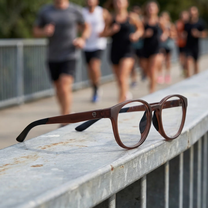 Lentes ópticos deportivos Bonoboss Simone Champagne baranda corredores #color_champagne