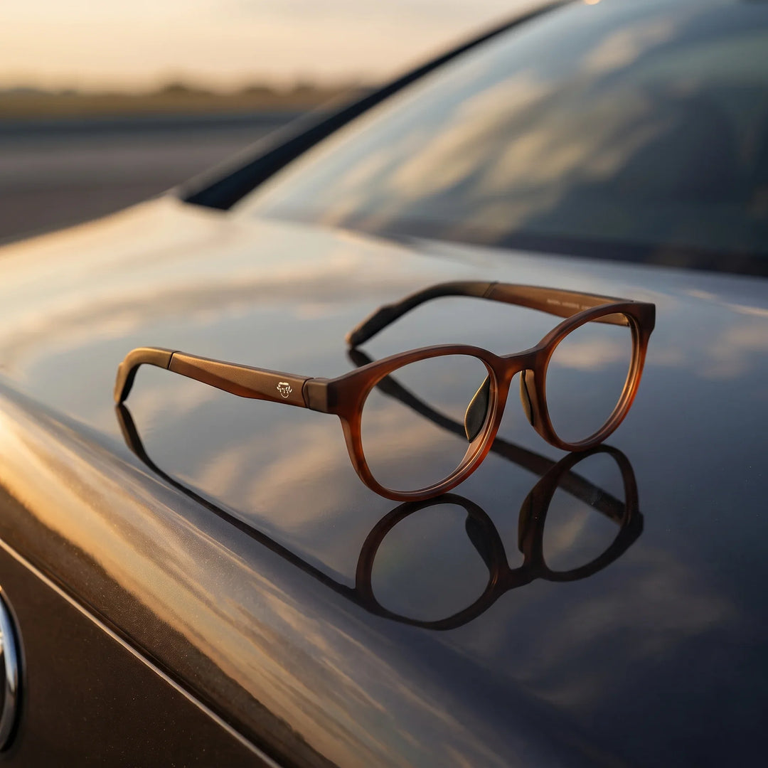 Lentes ópticos deportivos Bonoboss Simone Champagne techo auto lujo #color_champagne