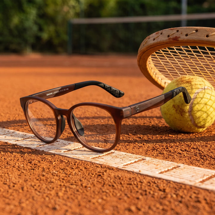 Lentes ópticos deportivos Bonoboss Simone Champagne tenis cancha #color_champagne