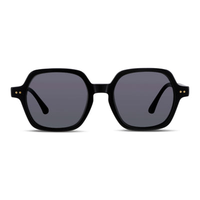 anteojos de sol color negro cuadrados con lentes de color negro polarizados para hombre y mujer con o sin receta optica