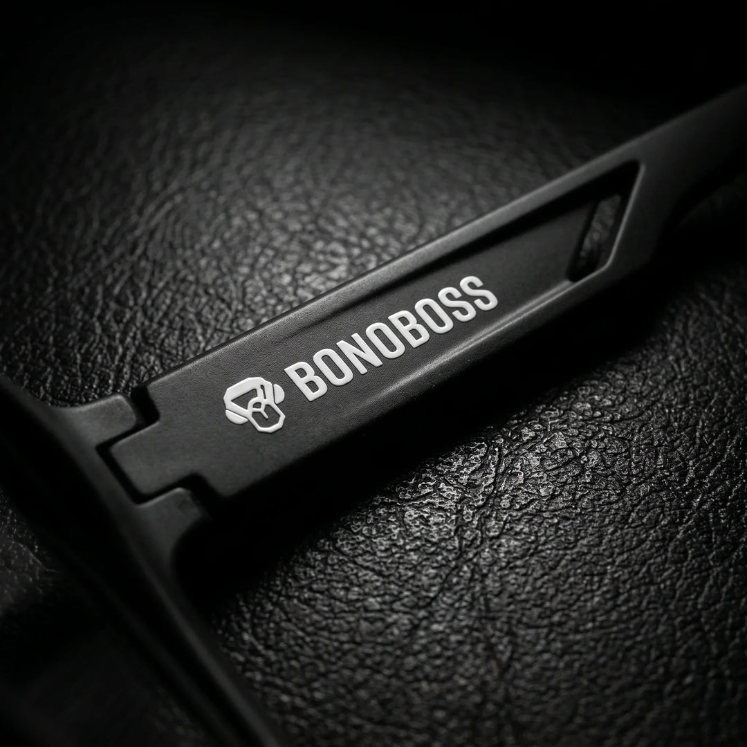 Lentes ópticos deportivos Bonoboss Tyson Negro detalle logo emblema #color_negro
