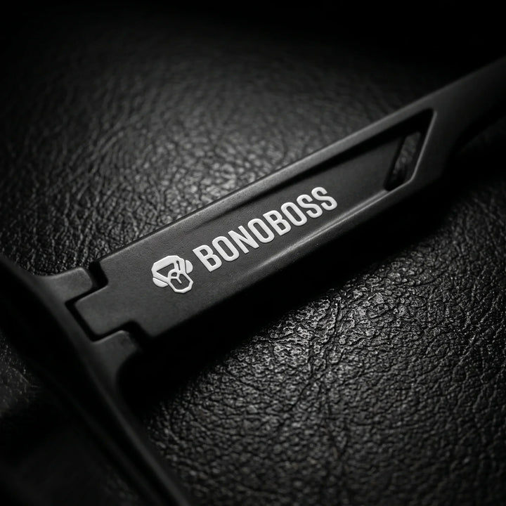 Lentes ópticos deportivos Bonoboss Tyson Negro detalle logo emblema #color_negro