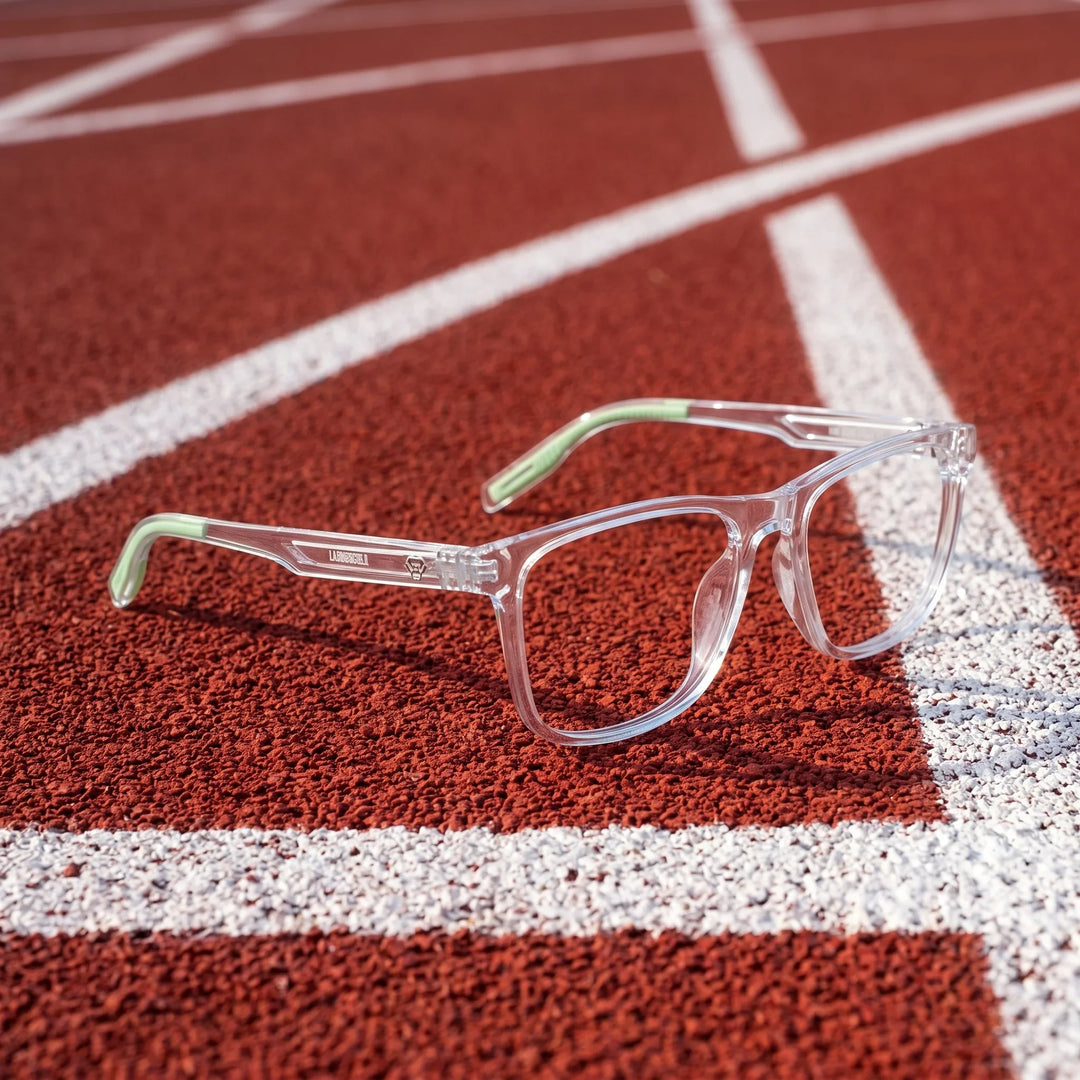 Lentes ópticos deportivos Bonoboss Tyson Transparente running pista #editorial_lifestyle3 #color_transparente