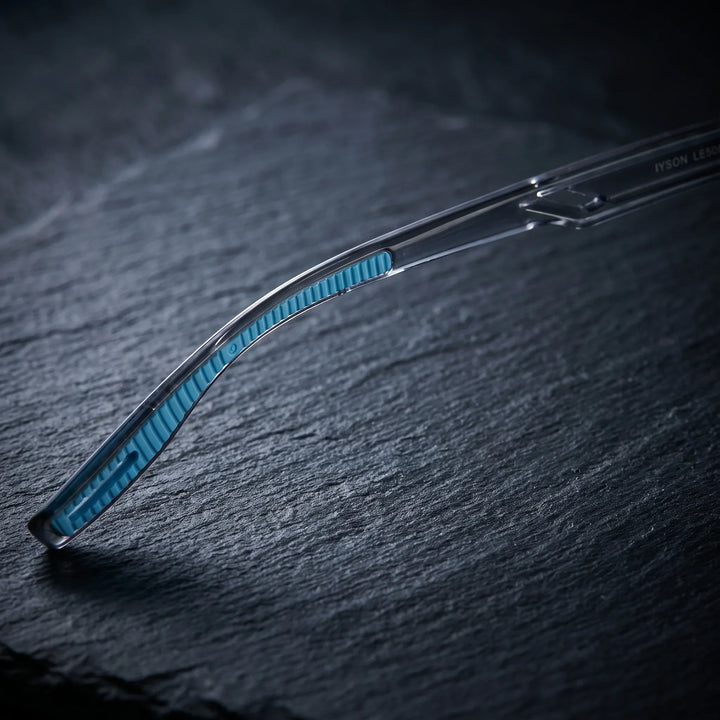 Lentes ópticos deportivos Bonoboss Tyson Azul detalle terminal interna #editorial_grip_patas #color_azul
