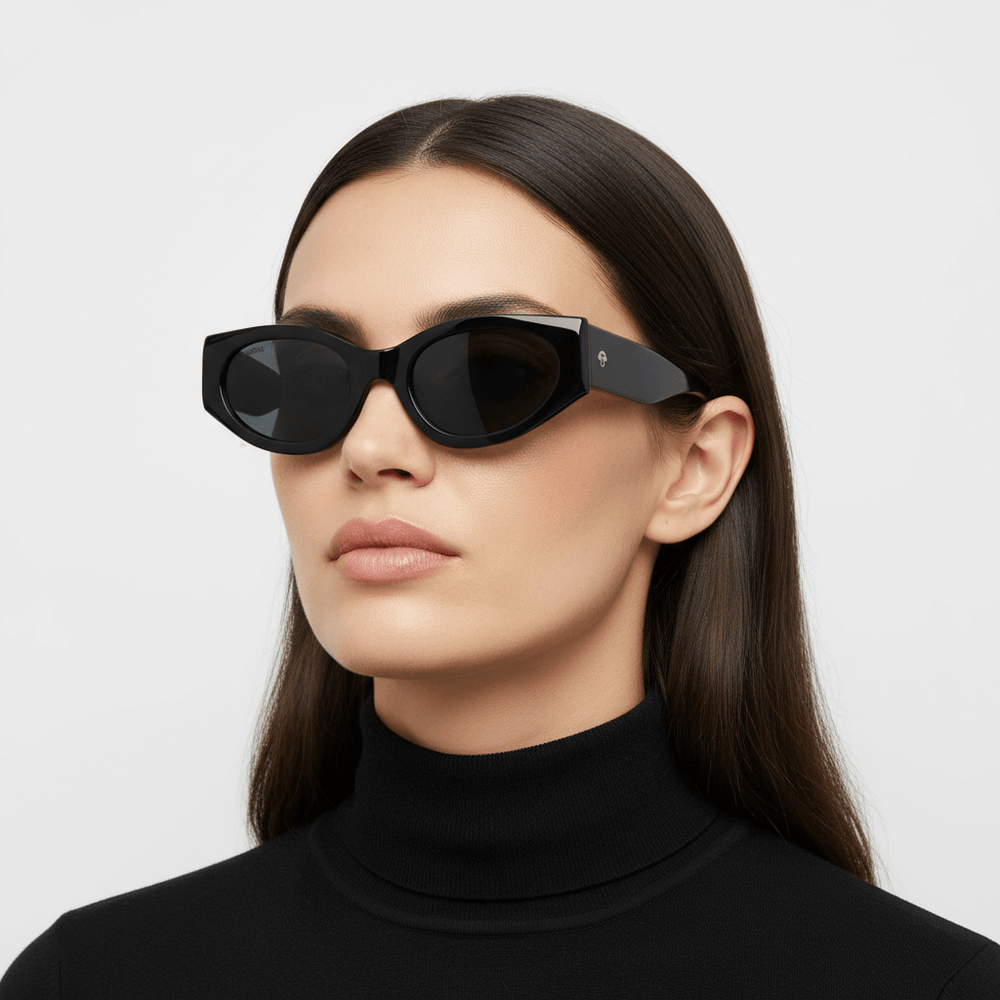 anteojos lentes de sol agatados para mujer de cara redonda grande polarizados con o sin receta optica vista angulada color carey con lentes cafe oscuros #color_carey