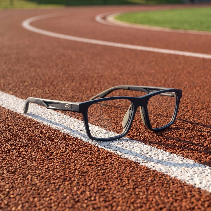 Lentes ópticos deportivos Bonoboss Senna Azul running pista #color_azul