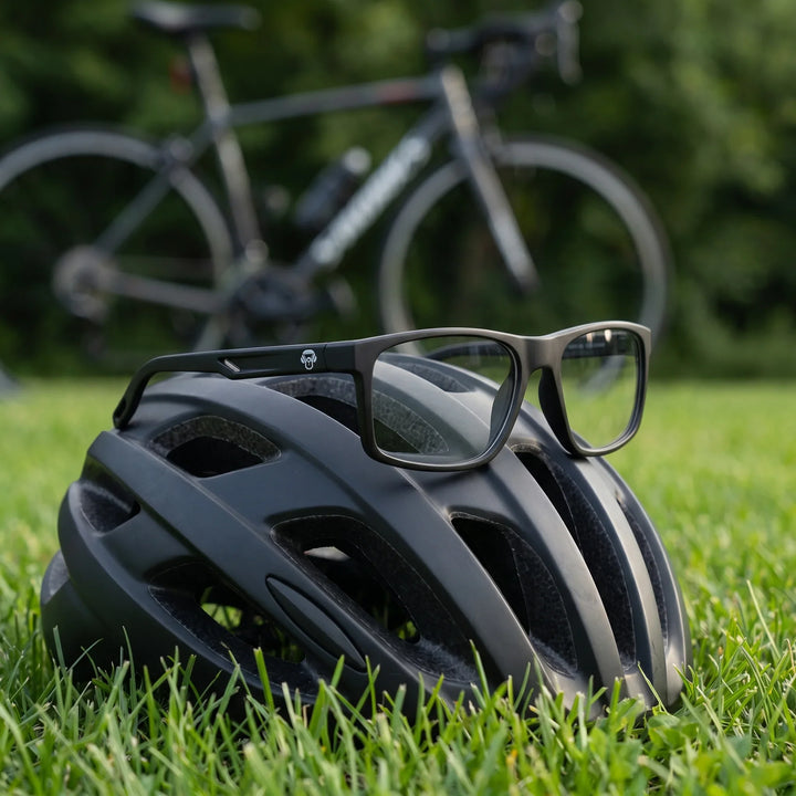 Lentes ópticos deportivos Bonoboss Jordan Negro pasto casco bici #editorial_lifestyle2 #color_negro