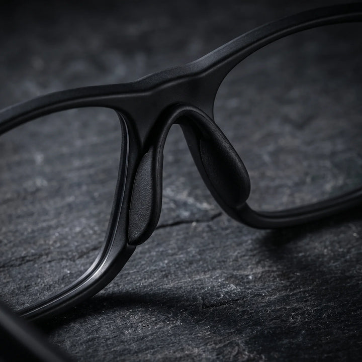 Lentes ópticos deportivos Bonoboss Jordan Negro detalle nariz interna #editorial_grip_nariz #color_negro