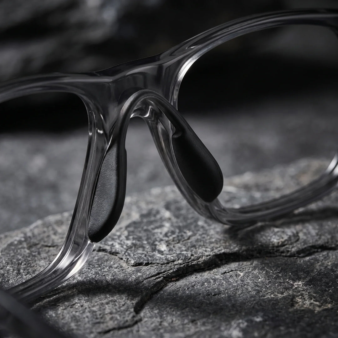 Lentes ópticos deportivos Bonoboss Jordan Gris detalle nariz interna #editorial_grip_nariz #color_gris