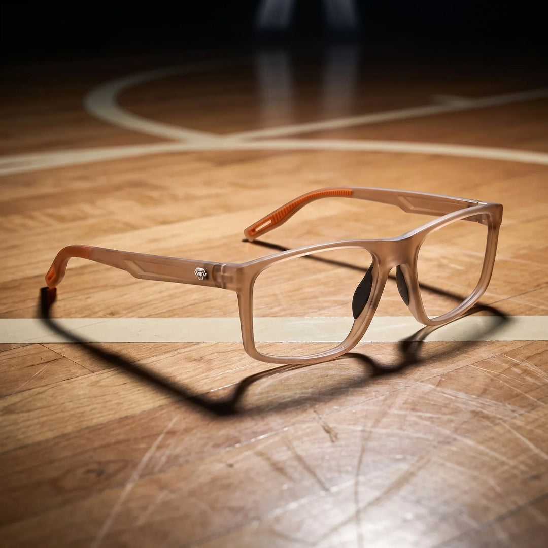 Lentes ópticos deportivos Bonoboss Jordan Naranjo basket linea #editorial_sustentabilidad #color_naranjo