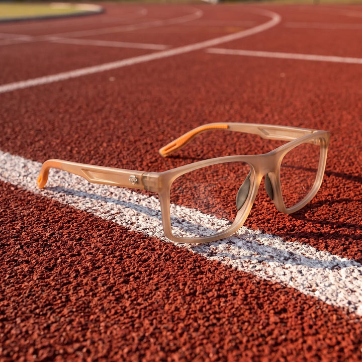 Lentes ópticos deportivos Bonoboss Jordan Naranjo running pista #color_naranjo