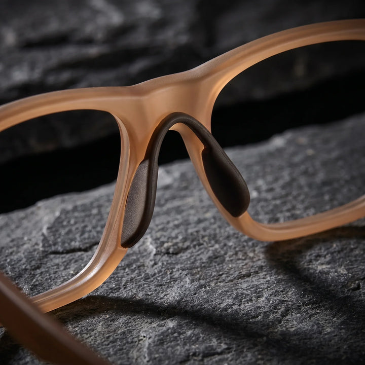 Lentes ópticos deportivos Bonoboss Jordan Naranjo detalle nariz interna #editorial_grip_nariz #color_naranjo