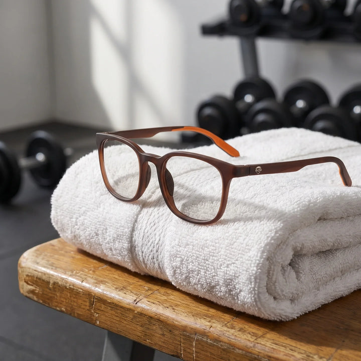 Lentes ópticos deportivos Bonoboss Serena Naranjo toalla gym #color_naranjo