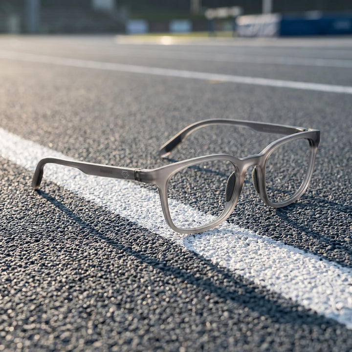 Lentes ópticos deportivos Bonoboss Serena Gris running pista #editorial_lifestyle2 #color_gris