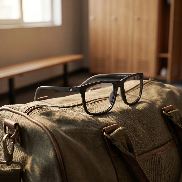 Lentes ópticos deportivos Bonoboss Phelps Negro bolso deportivo #editorial_sustentabilidad #color_negro