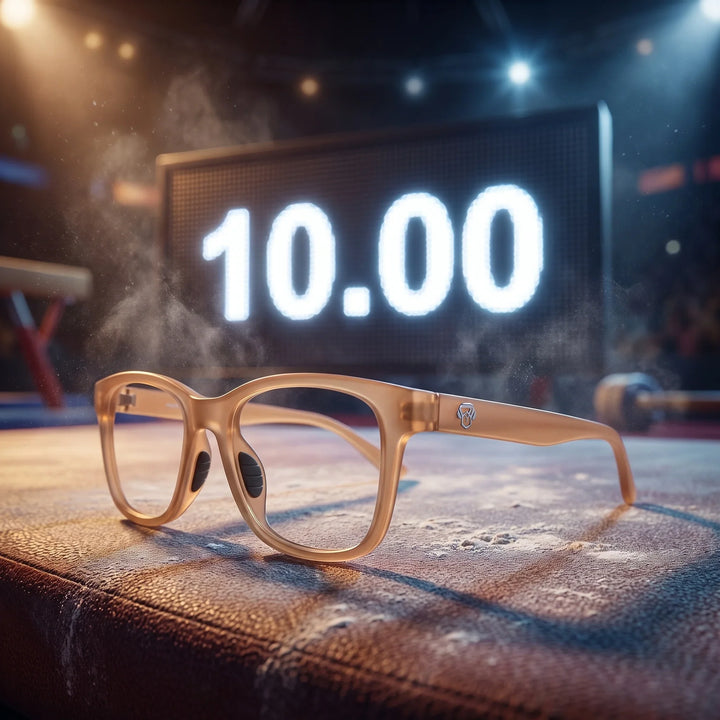 Lentes ópticos deportivos Bonoboss Comaneci Champagne gimnasia perfect10 #editorial_lifestyle4 #color_champagne