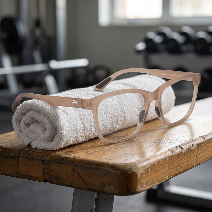 Lentes ópticos deportivos Bonoboss Comaneci Champagne toalla gym #color_champagne