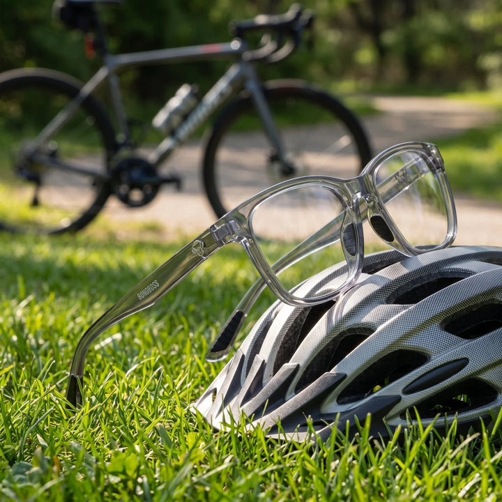 Lentes ópticos deportivos Bonoboss Comaneci Transparente pasto casco bici #editorial_sustentabilidad #color_transparente