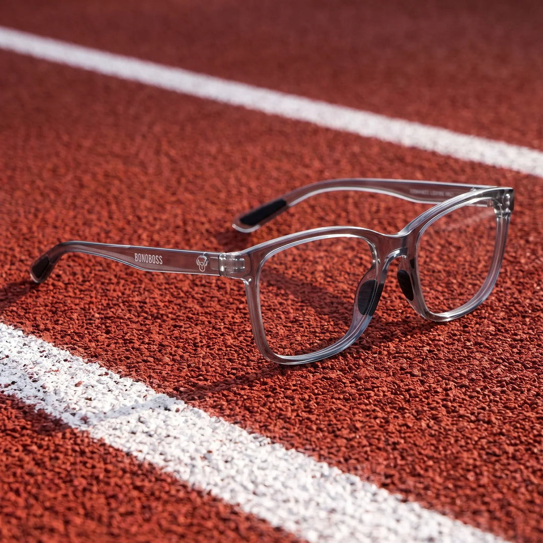 Lentes ópticos deportivos Bonoboss Comaneci Transparente running pista #editorial_lifestyle2 #color_transparente