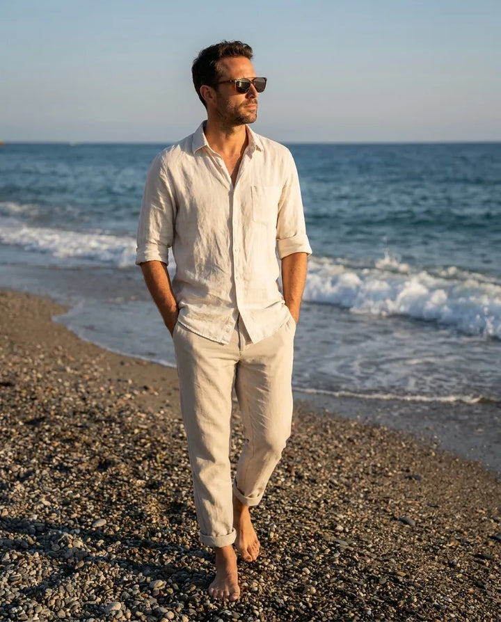 Bonoboss Demi Clip Sol Champagne - modelo playa atardecer caminata golden hour #editorial_lifestyle3 #color_champagne