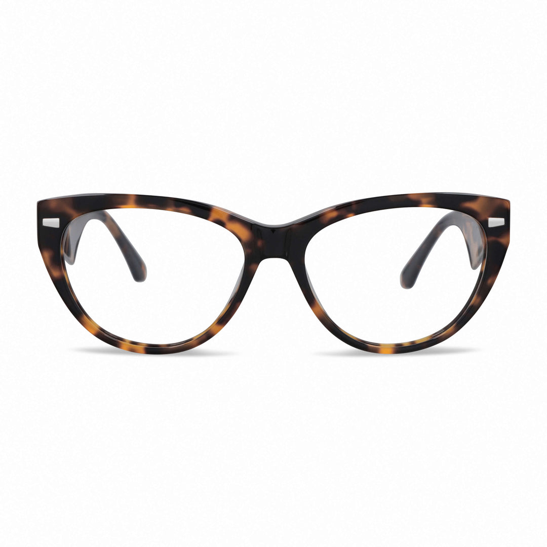 anteojos gafas opticas lentes armazones clip sol polarizado plastico acetato sustentable reciclado con receta moda hombre mujer vista frontal marcos opticos para mujer de cara redonda grande con clip de sol polarizado #color_carey